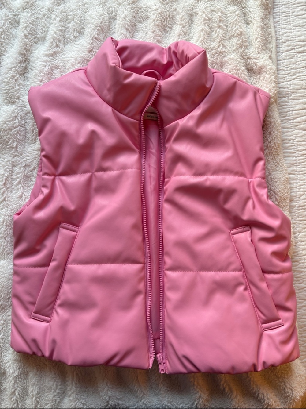 Pink Puffer Women’s Cropped Vest